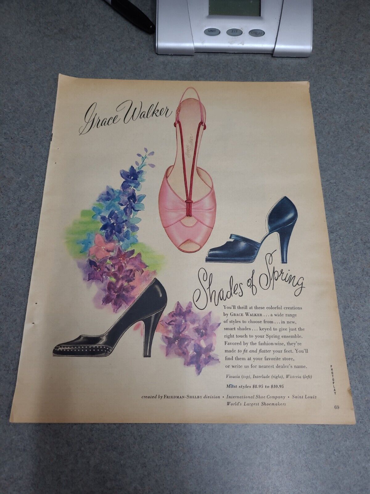 Grace Walker Shoes Print Ad 1952 Shades of Spring