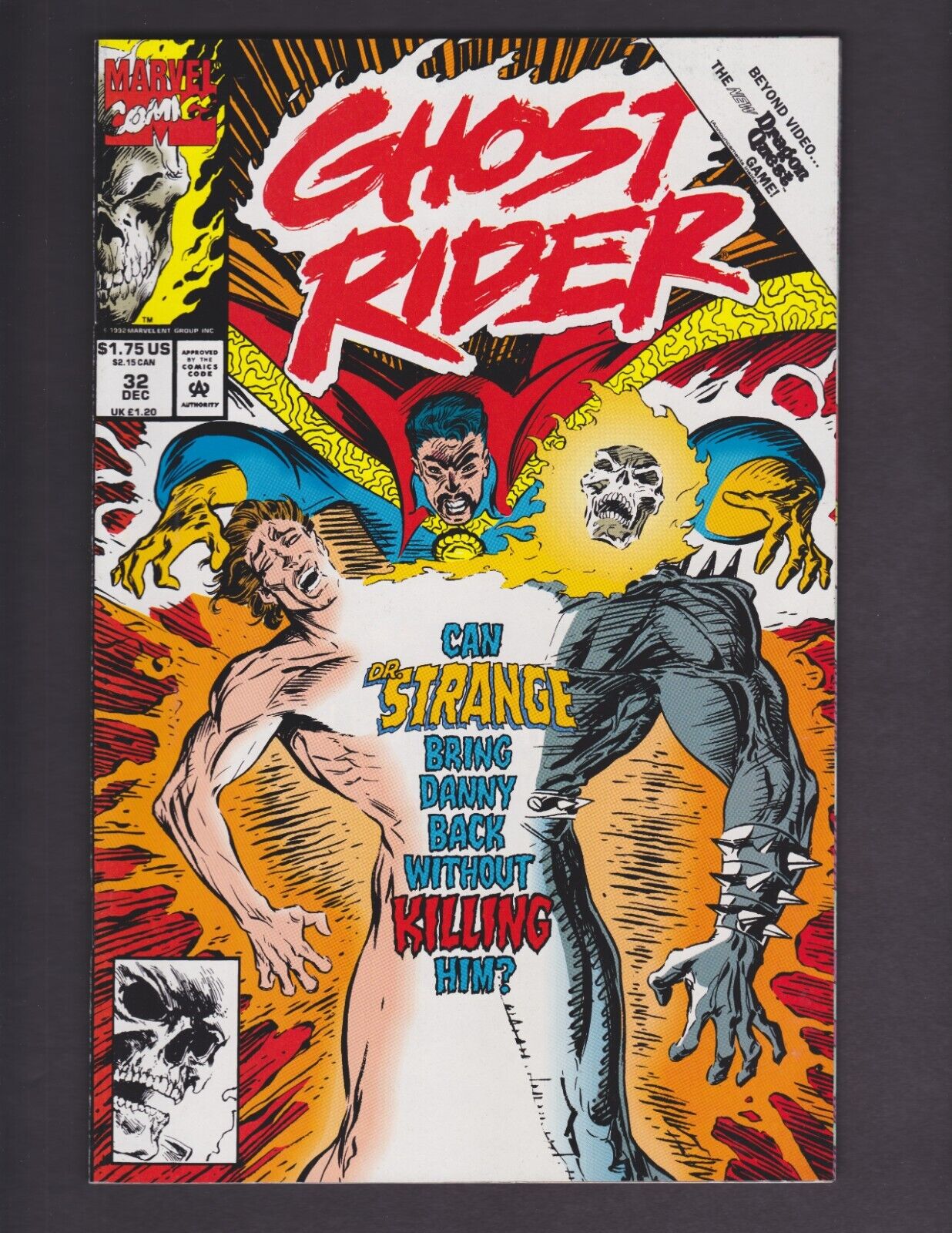 GHOST RIDER #32 1992 Doctor Strange BRET BLEVINS cover comic art 90s Marvel