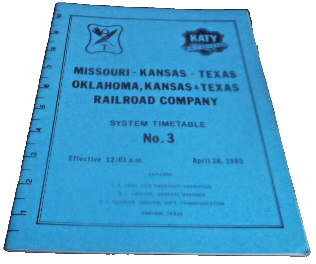 APRIL 1985 MKT OKT KATY MISSOURI KANSAS TEXAS SYSTEM EMPLOYEE TIMETABLE #3