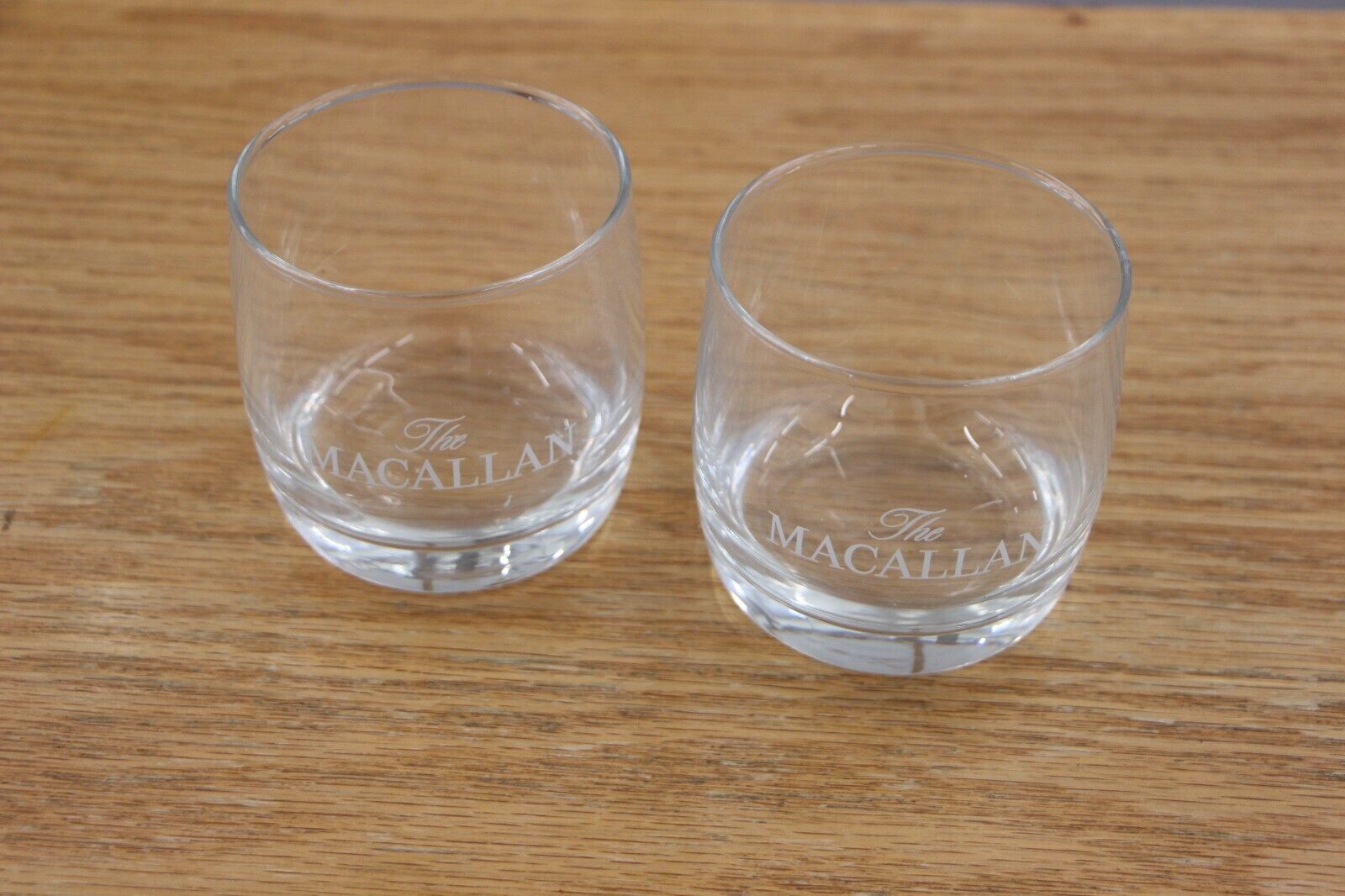 The Macallan Highland Single Malt Scotch Whiskey Tumbler Glass Round Set EUC