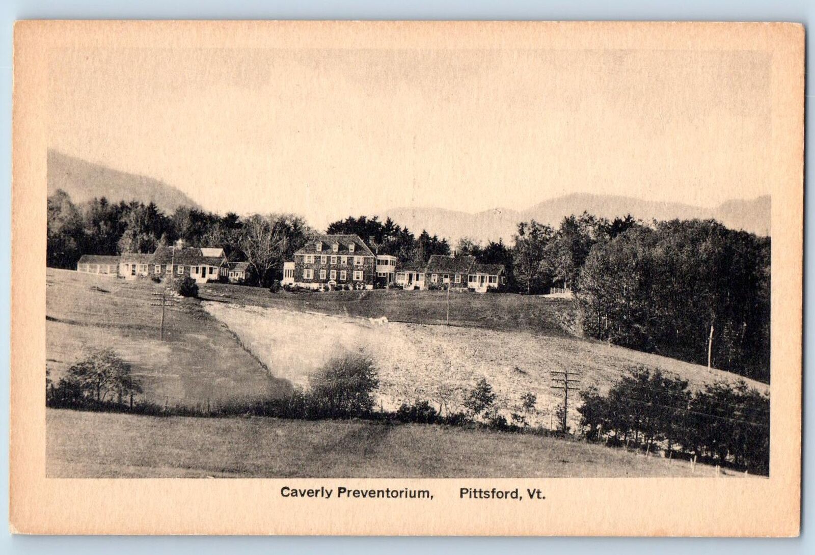 Pittsford Vermont Postcard Caverly Preventorium Building Exterior c1920s Antique