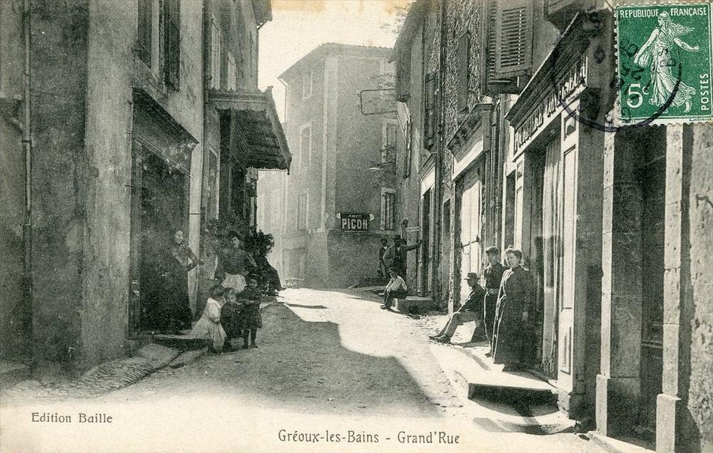 CPA 04 GREOUX LES BAINS GRAND\'RUE (beautiful animated cpa)