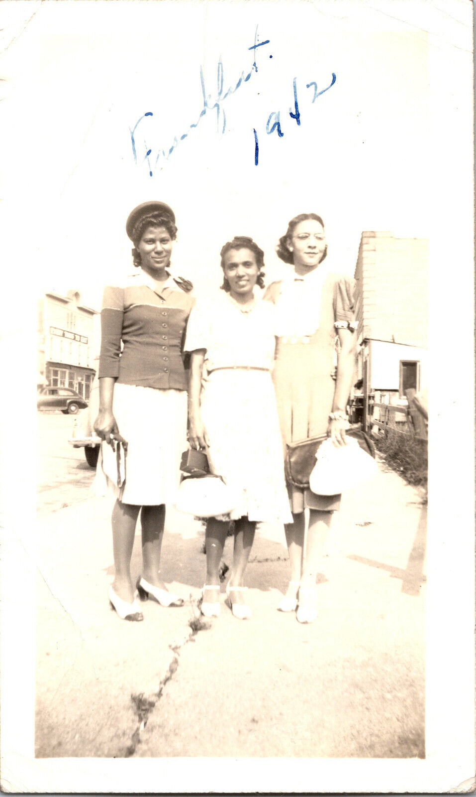 Women Frankfort KY African American Black & White Vtg Photo 2.75\