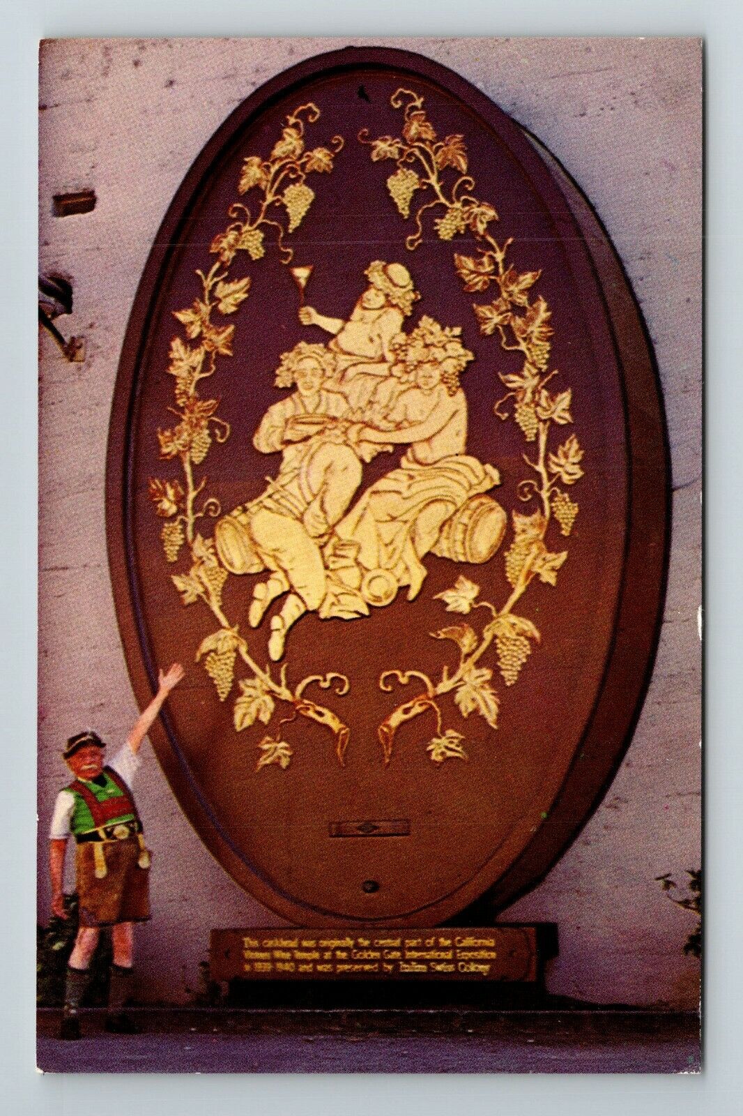Asti CA-California Caskhead Depicting Bacchus  Vintage Souvenir Postcard