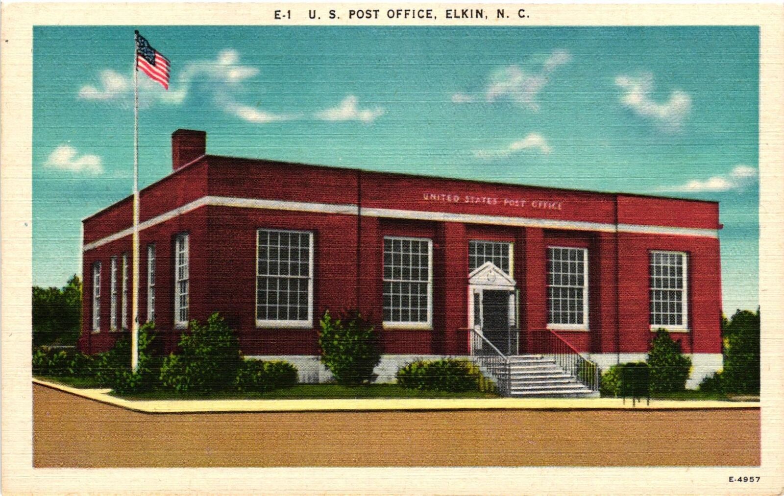 Vintage Postcard- U.S. Post Office, Elkin, NC
