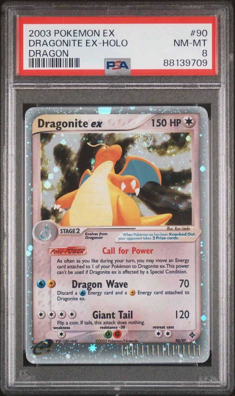 PSA 8 Dragonite ex EX Dragon 90/97 Holo Pokemon Card - Near Mint / Mint