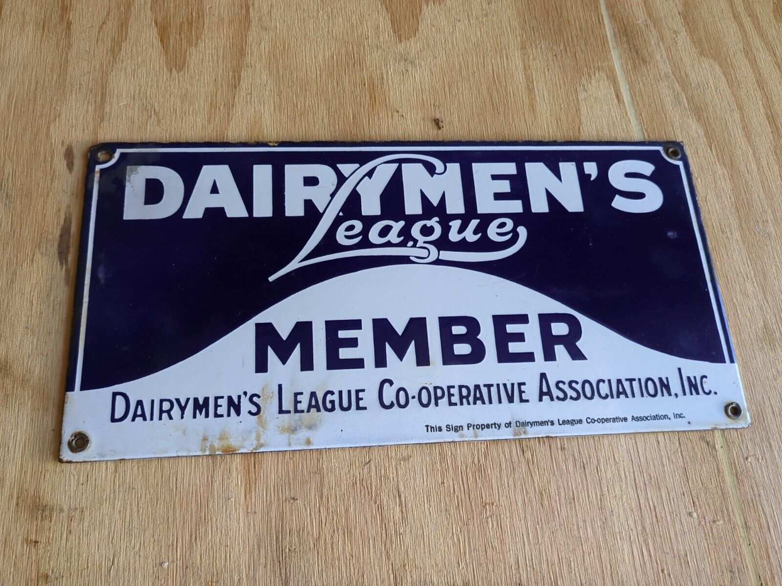 Antique Porcelain Sign Dairymen’s League Farm Sign 1930’s Original