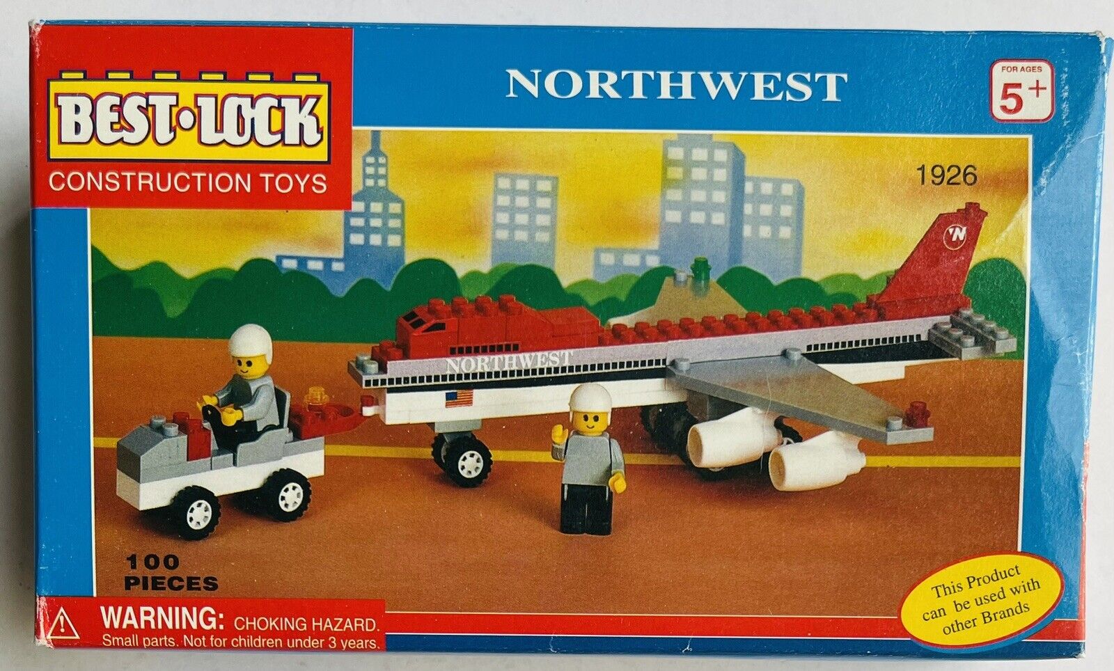 Northwest Airlines Airport Click Block Play Set by Best Lock - New in Box