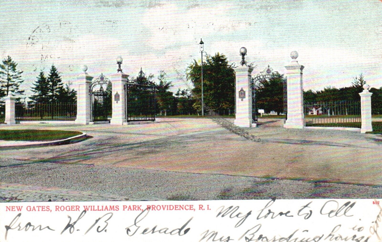 Postcard RI Providence New Gates Roger Williams Park 1906 Vintage PC e5566