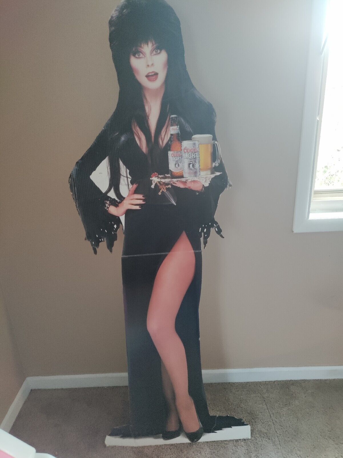 Vintage Elvira Coors Light Beer Cardboard Cutout