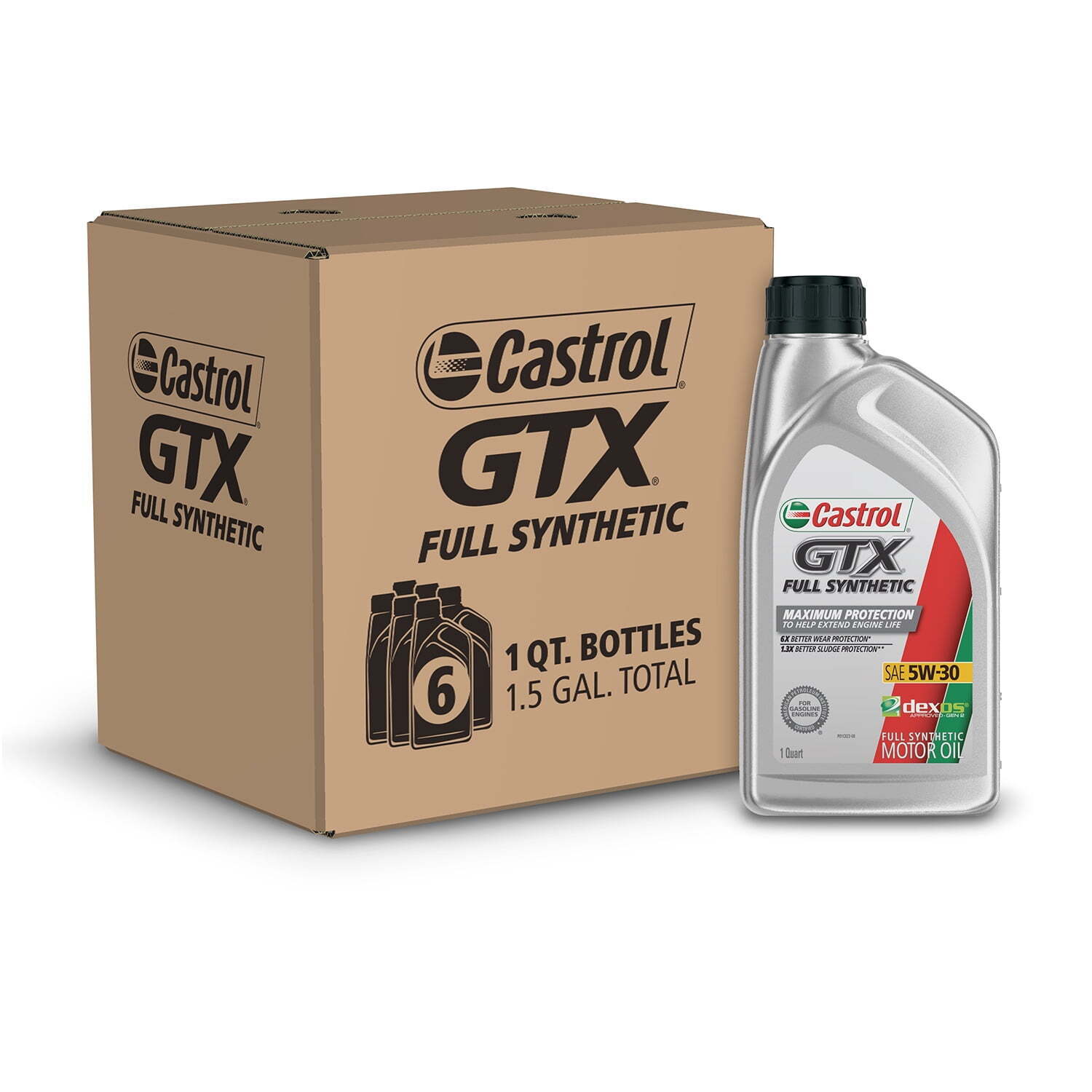 1 Quart, Case of 6 GTX Full Synthetic 5W-30 Motor Oil