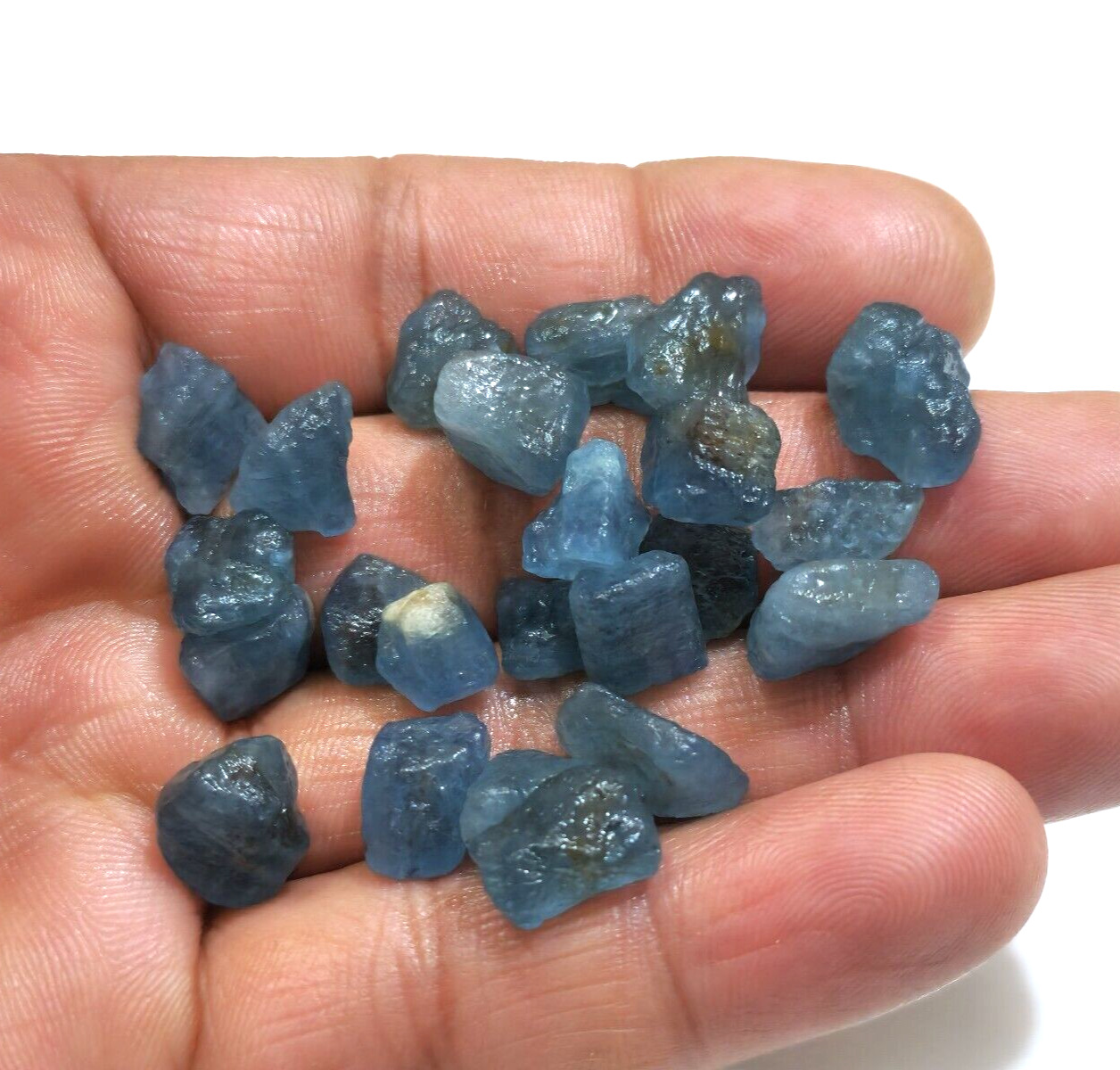 Fabulous Blue Aquamarine Rough 23 Pcs 9-13 mm Size Loose Gemstone For Jewelry