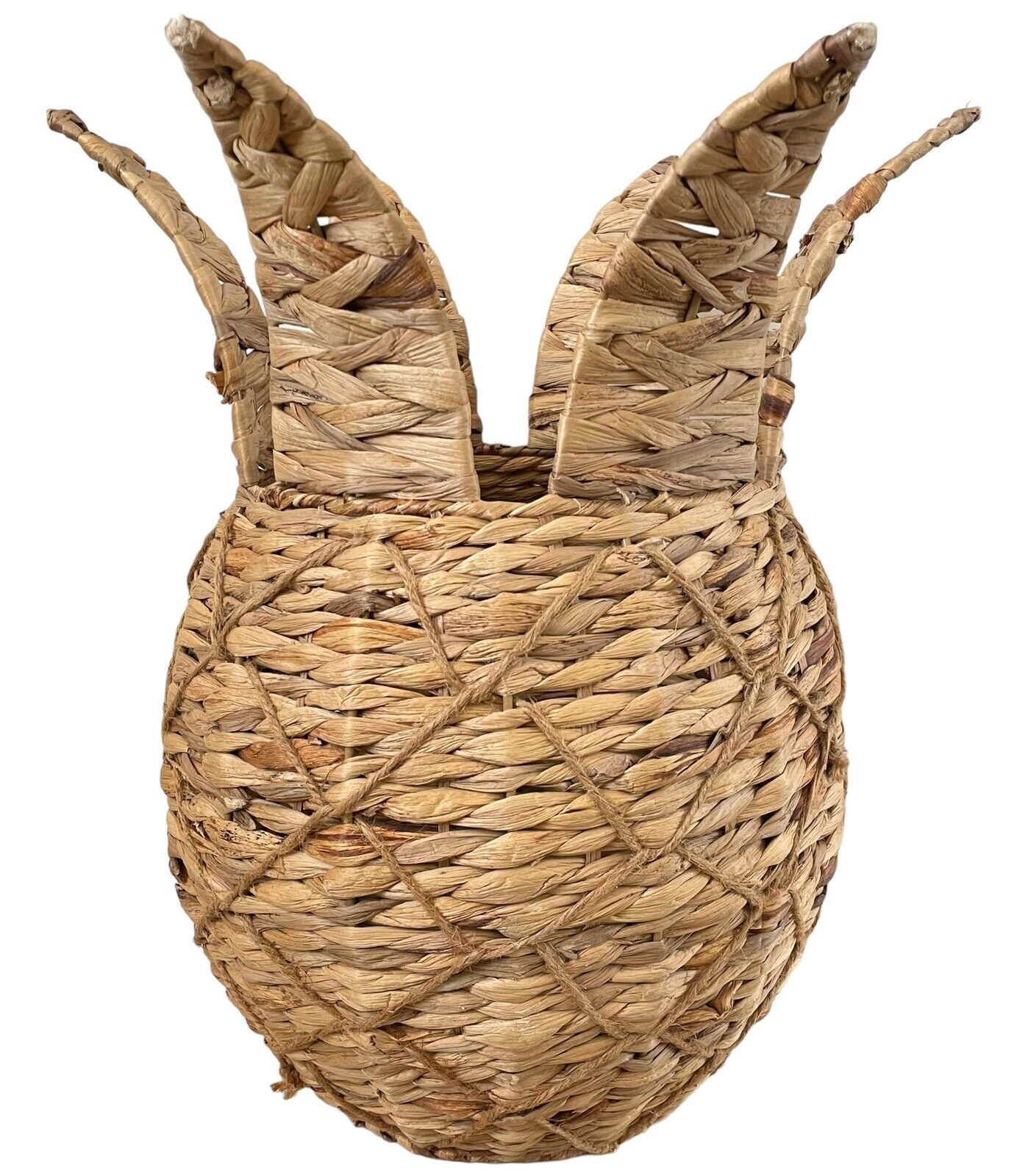 Boho Woven Wicker/Jute Pineapple Planter or Storage Basket. 12x17”