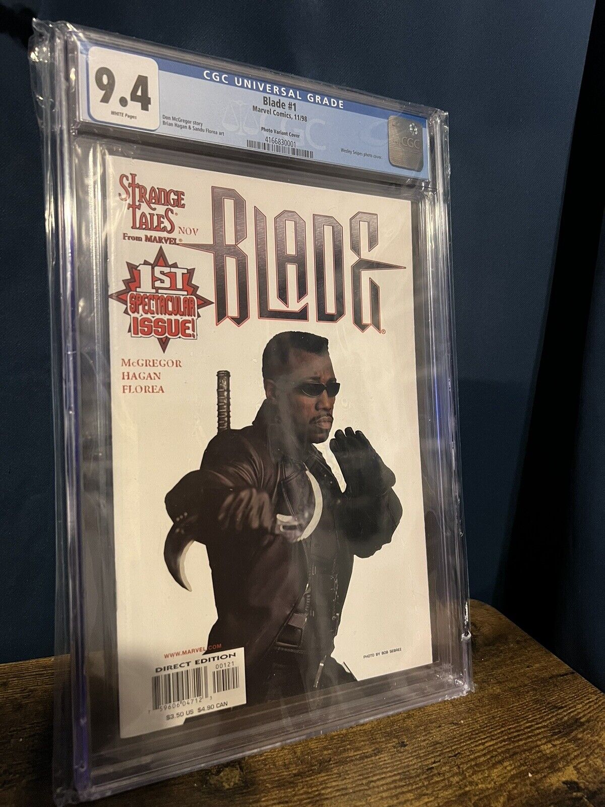 Blade #1 1998 Comic Book Graded CGC 9.4 Wesley Snipes Variant Cover Rare Marvel