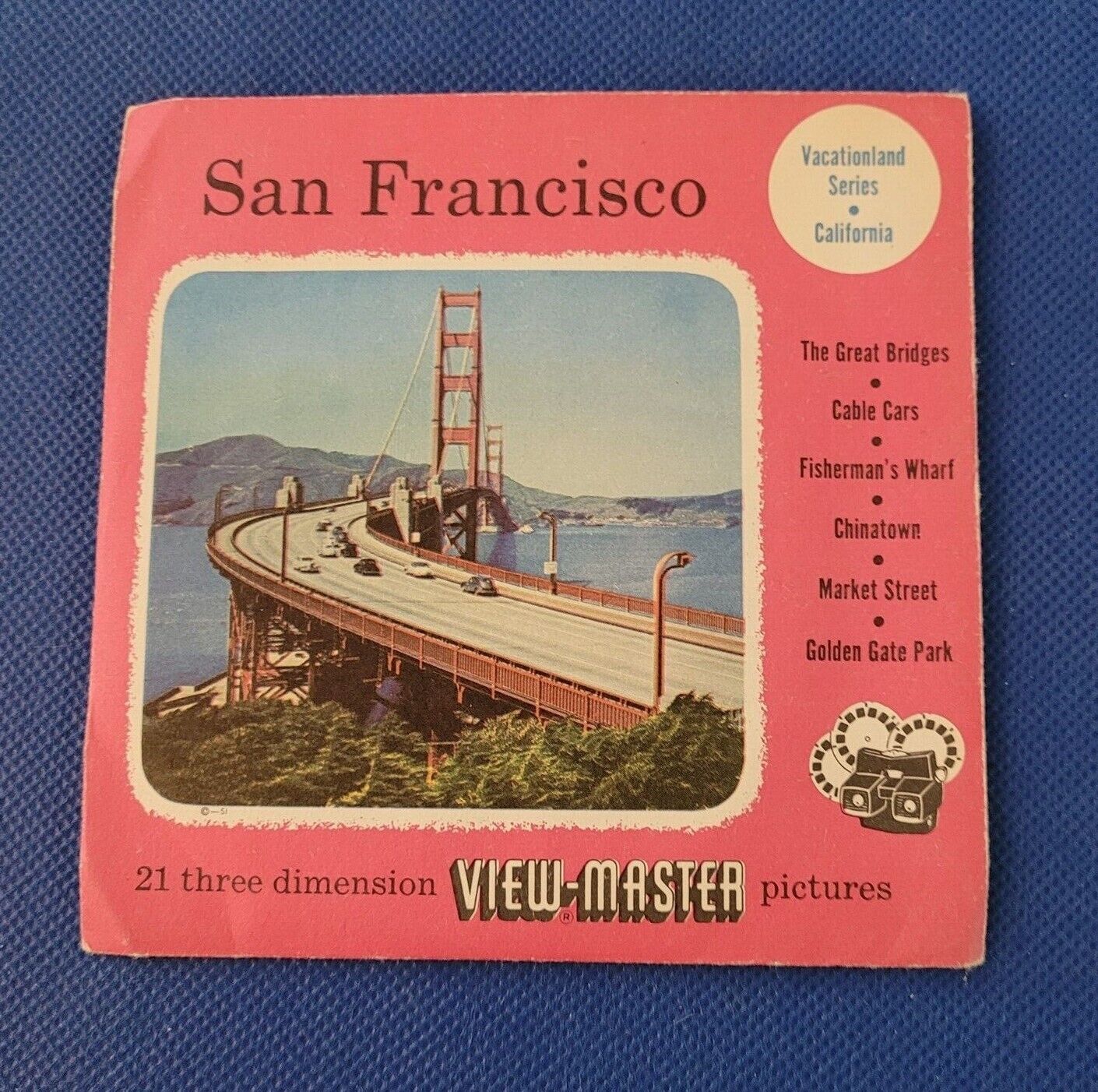 1954 Sawyer's 198-A B & C San Francisco California view-master 3 Reels Packet