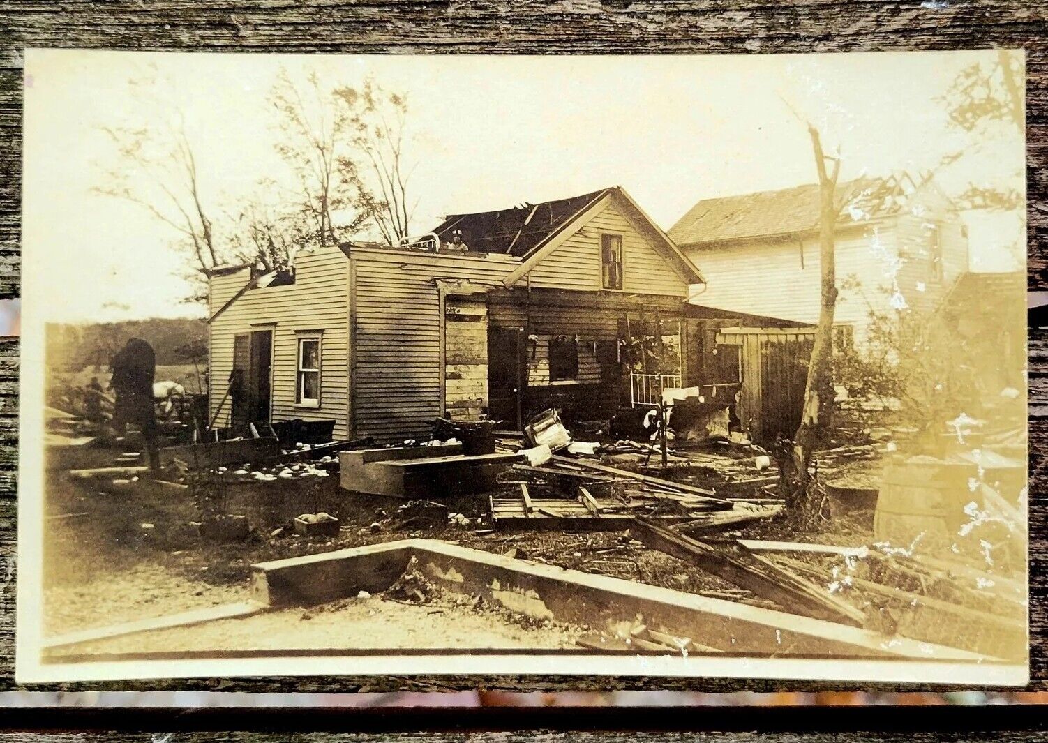 June 6 1917 Springport MI Tornado Disaster Farm House RPPC Postcard Unposted