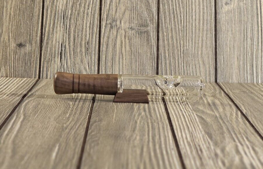 Marley Natural Glass with Walnut Steamroller Tobacciana Pipe For Smoking