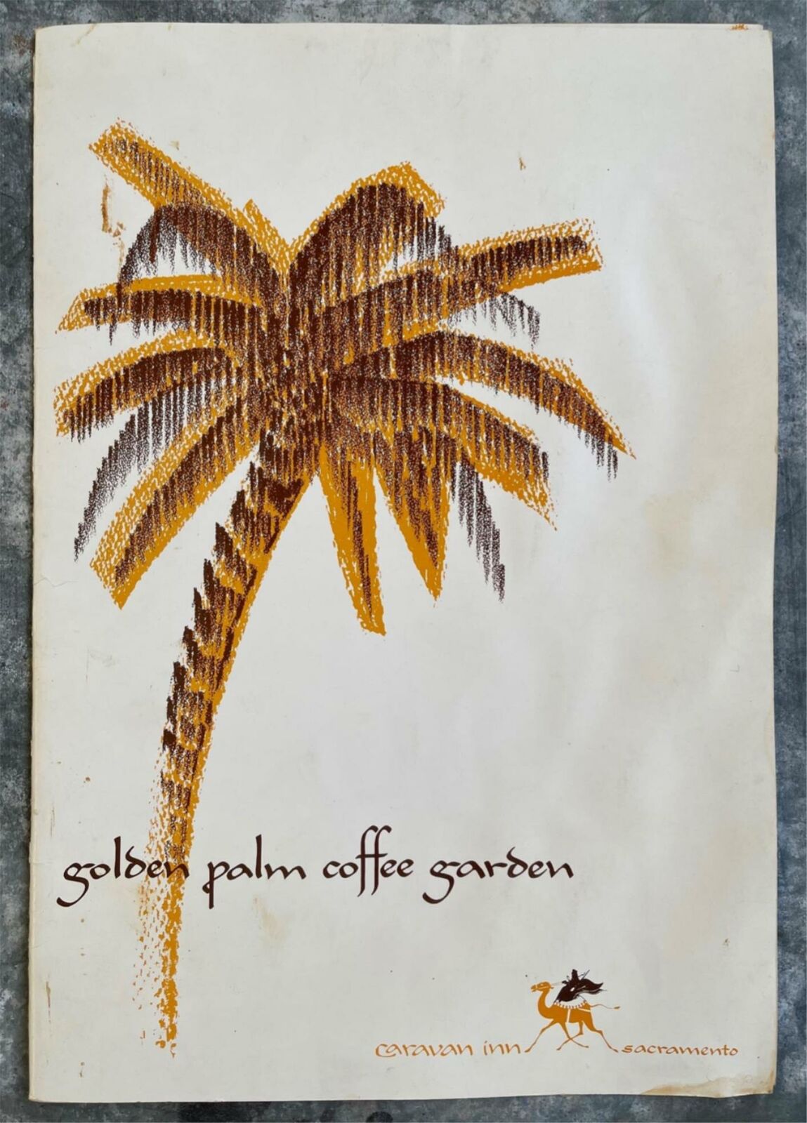 1960's Caravan Inn GOLDEN PALM COFFEE GARDEN Restaurant Menu Sacramento Californ