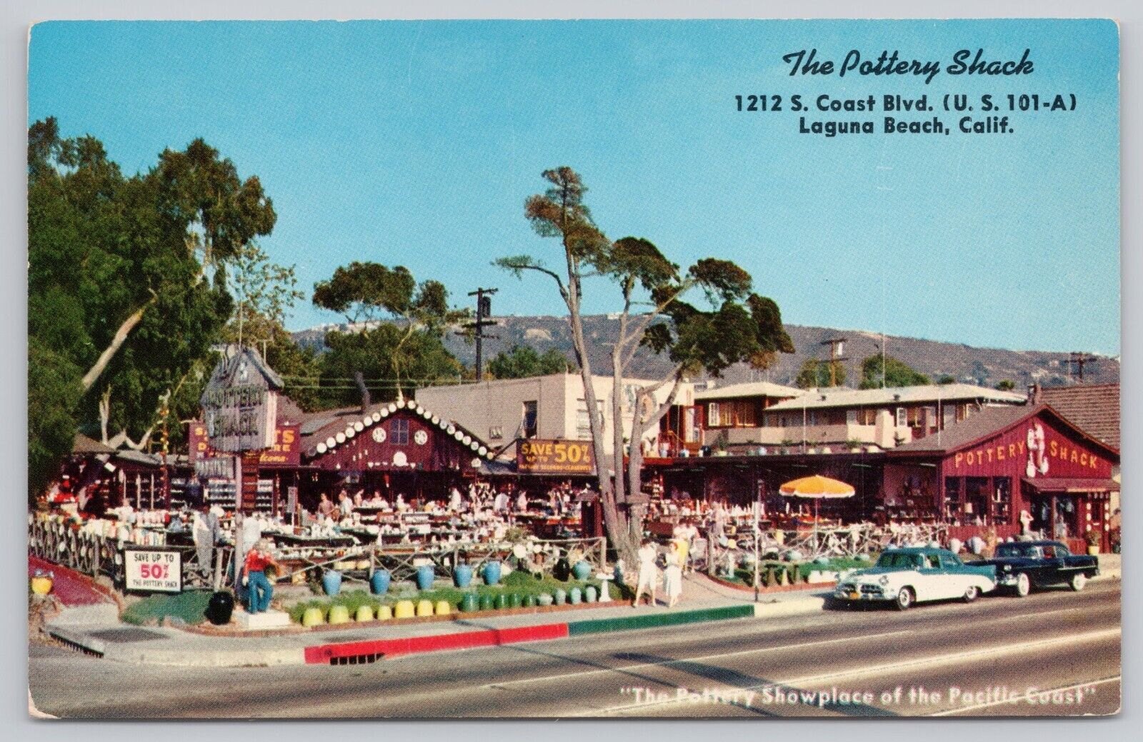 Laguna Beach California, Pottery Shack, Vintage Postcard