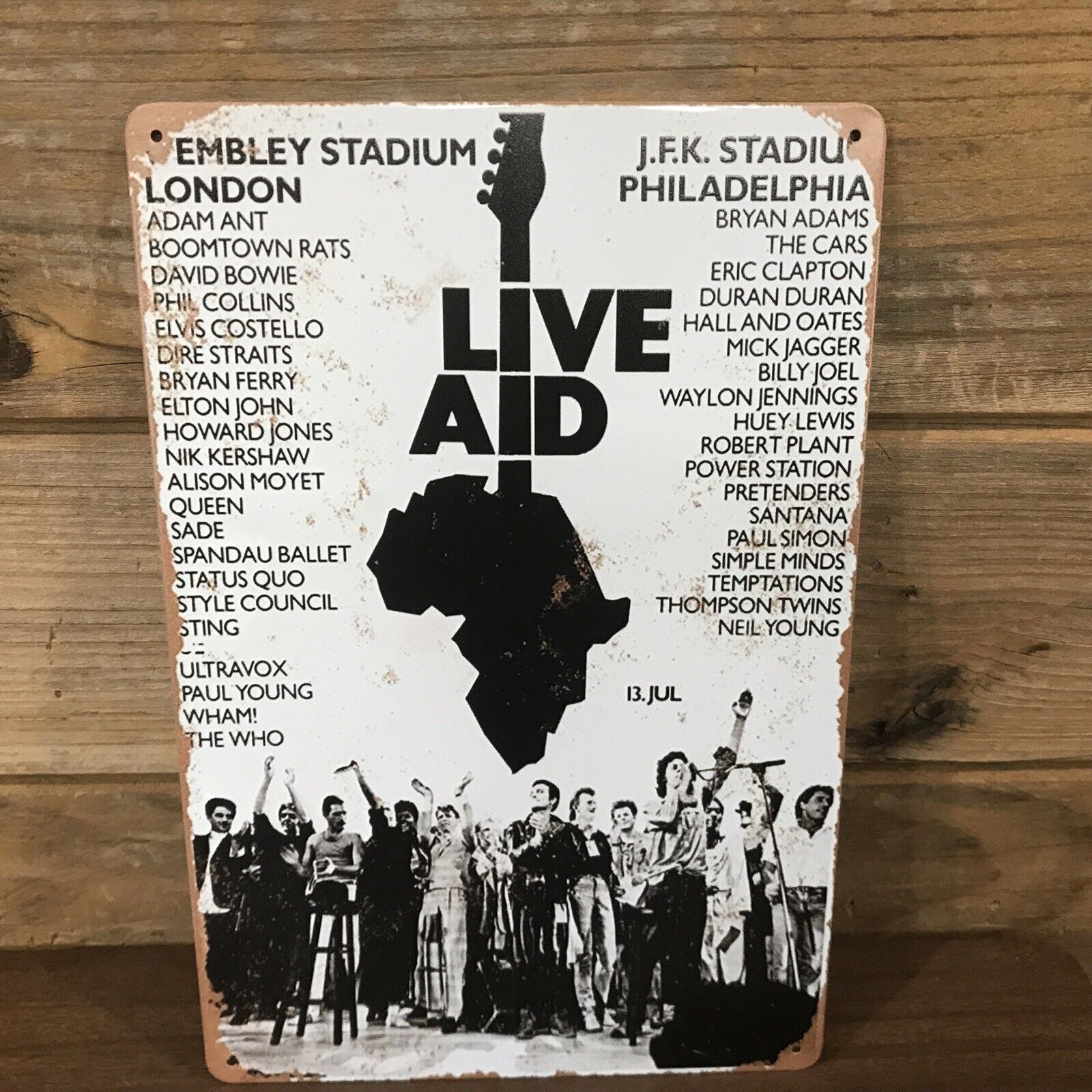 LIVE AID London Philly Queen, Bowie, Elton Reprod Metal sign 8\