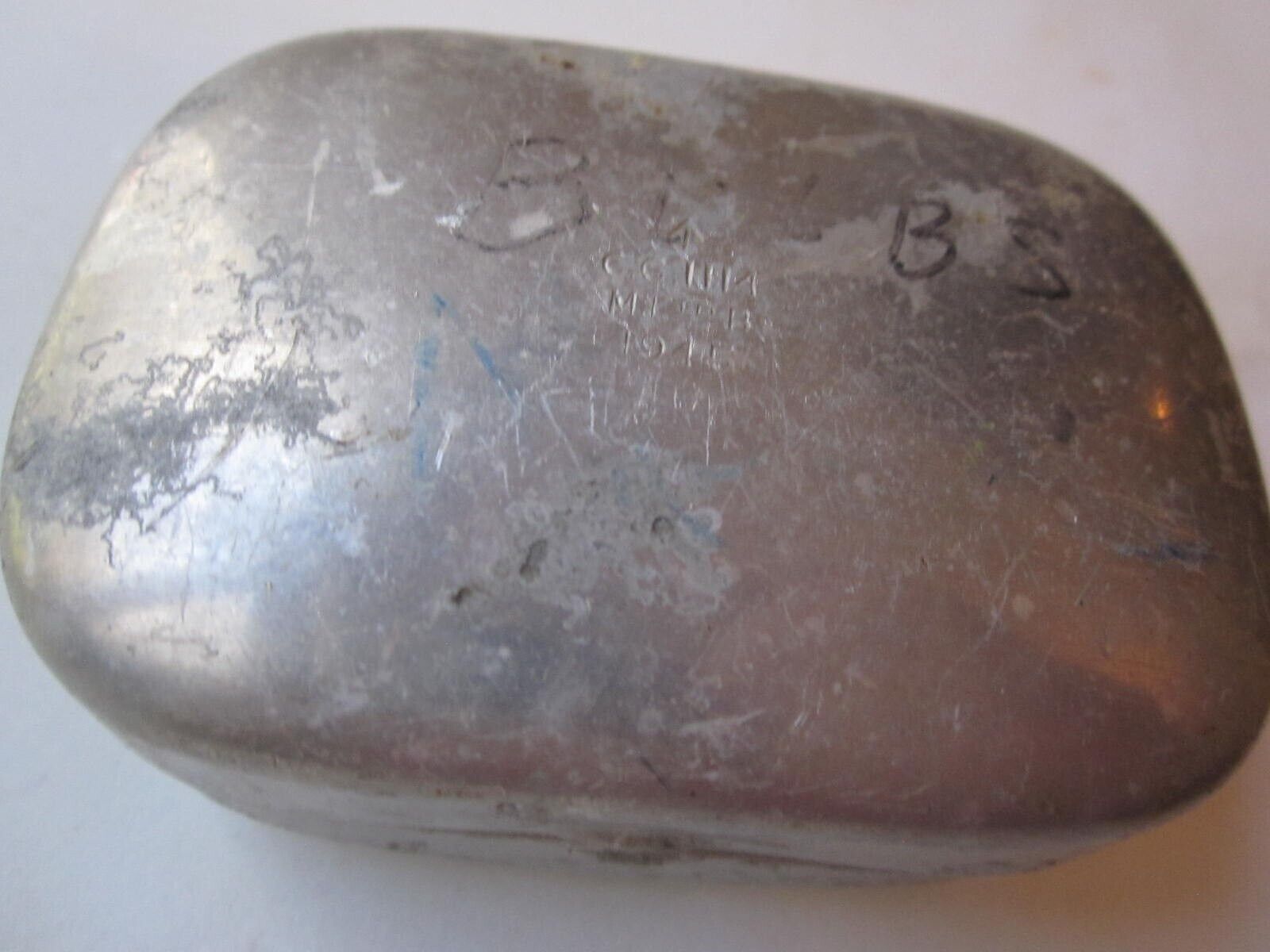 Antique WW11 British Military Aluminum Hinged Soap Holder