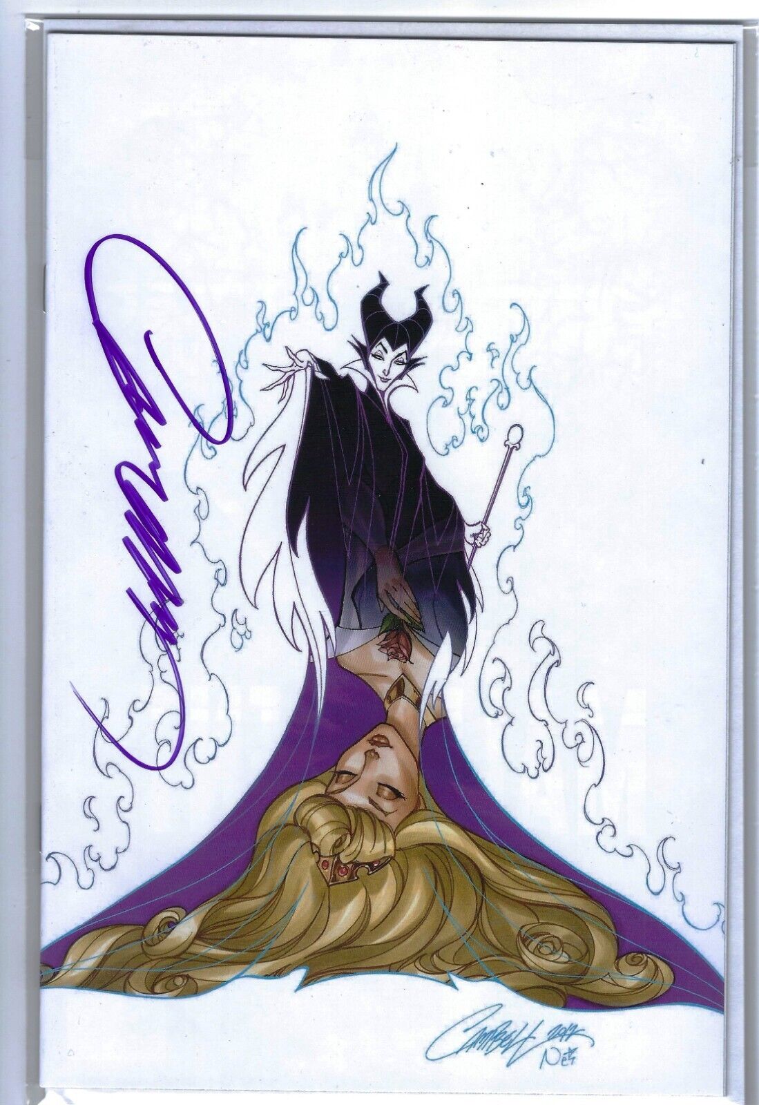 Disney Villains: Maleficent #2 (2023, Dynamite) Signed J Scott Campbell Virgin T