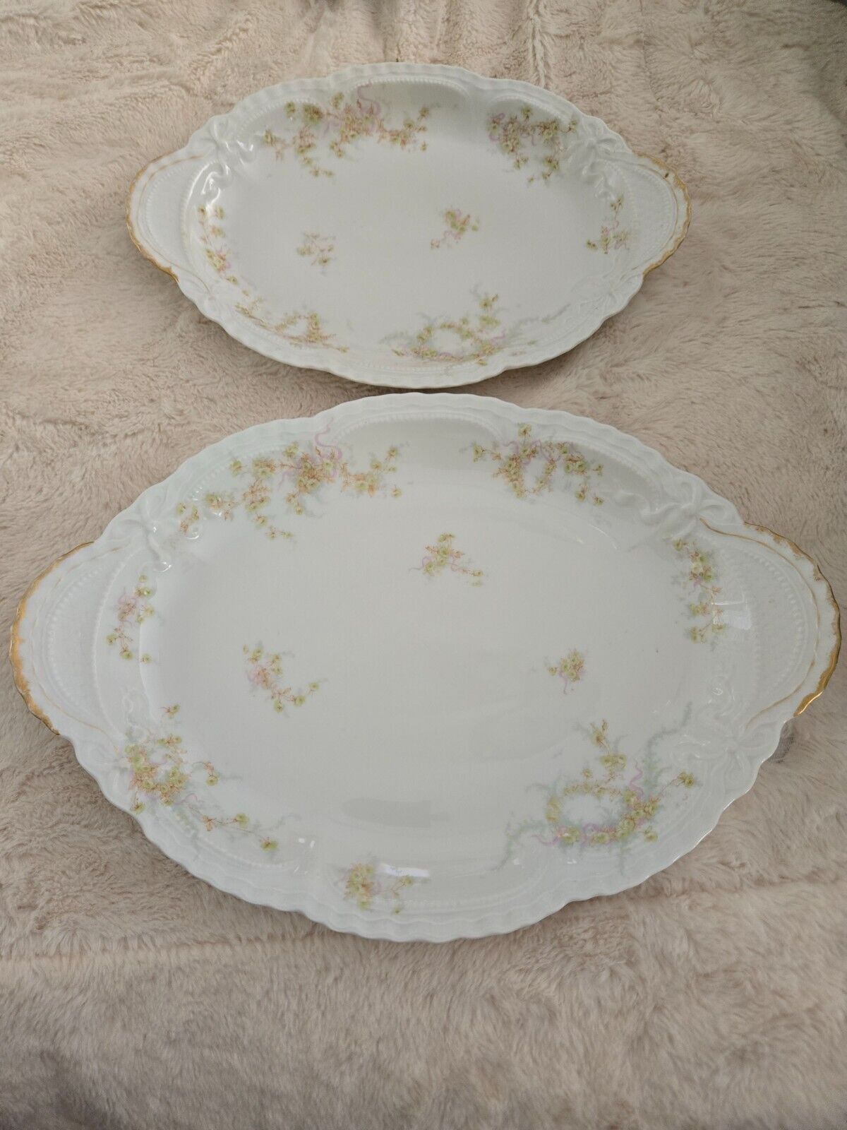 Set of 2 Antique Vintage Theodore Haviland Limoges France Serving Platters