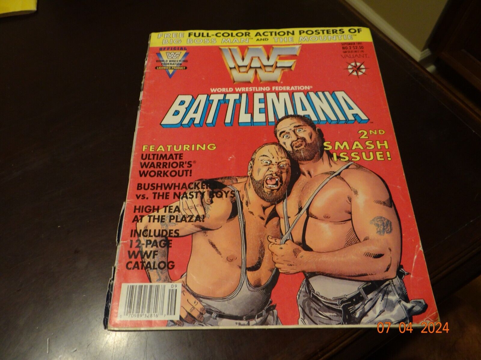 Vintage WWF Battlemania Valiant Comic Magazine #2 Ultimate Warrior