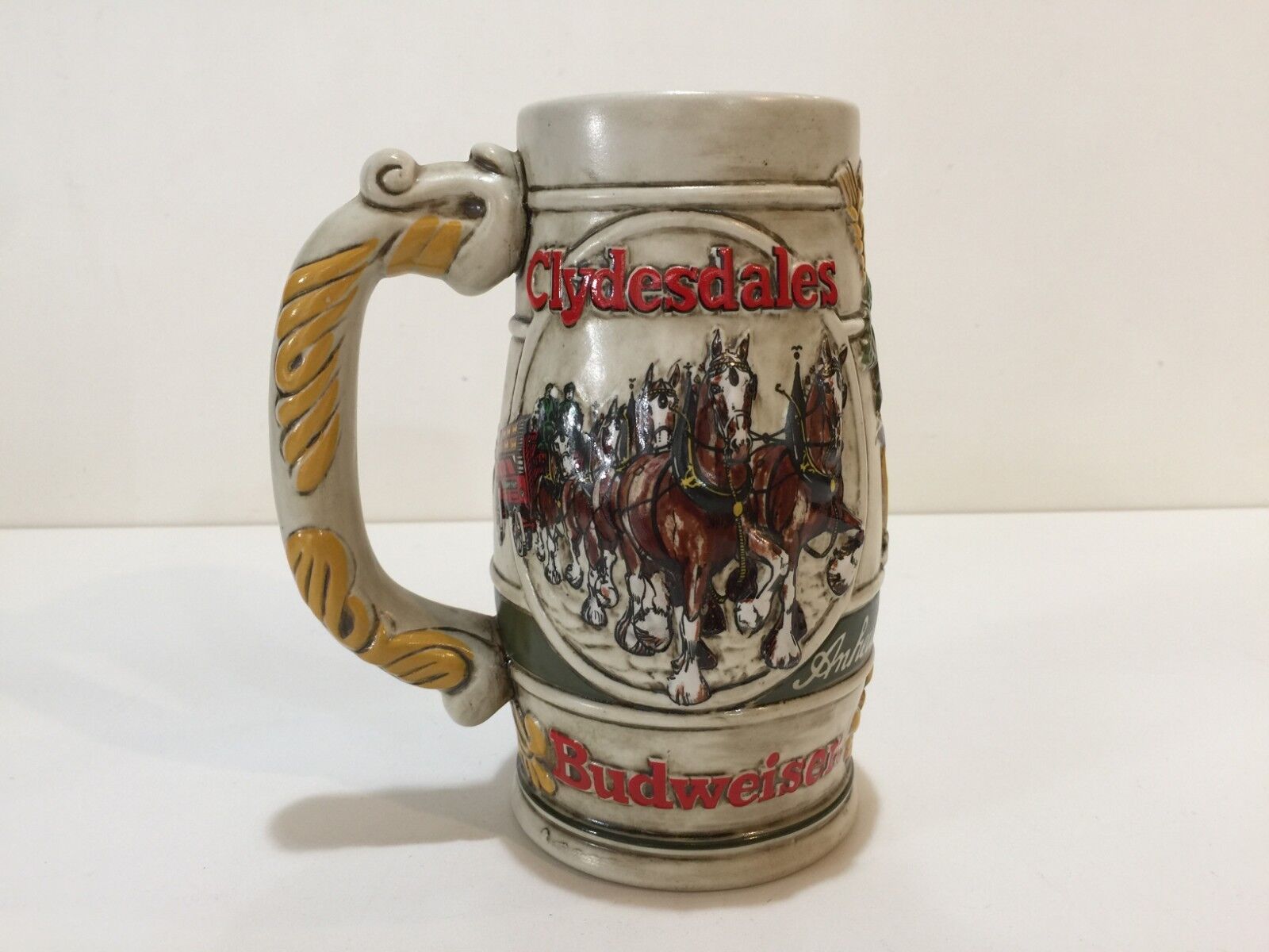 Vintage 1983 Budweiser Clydesdale Anheuser Busch Ceramarte Beer Stein 