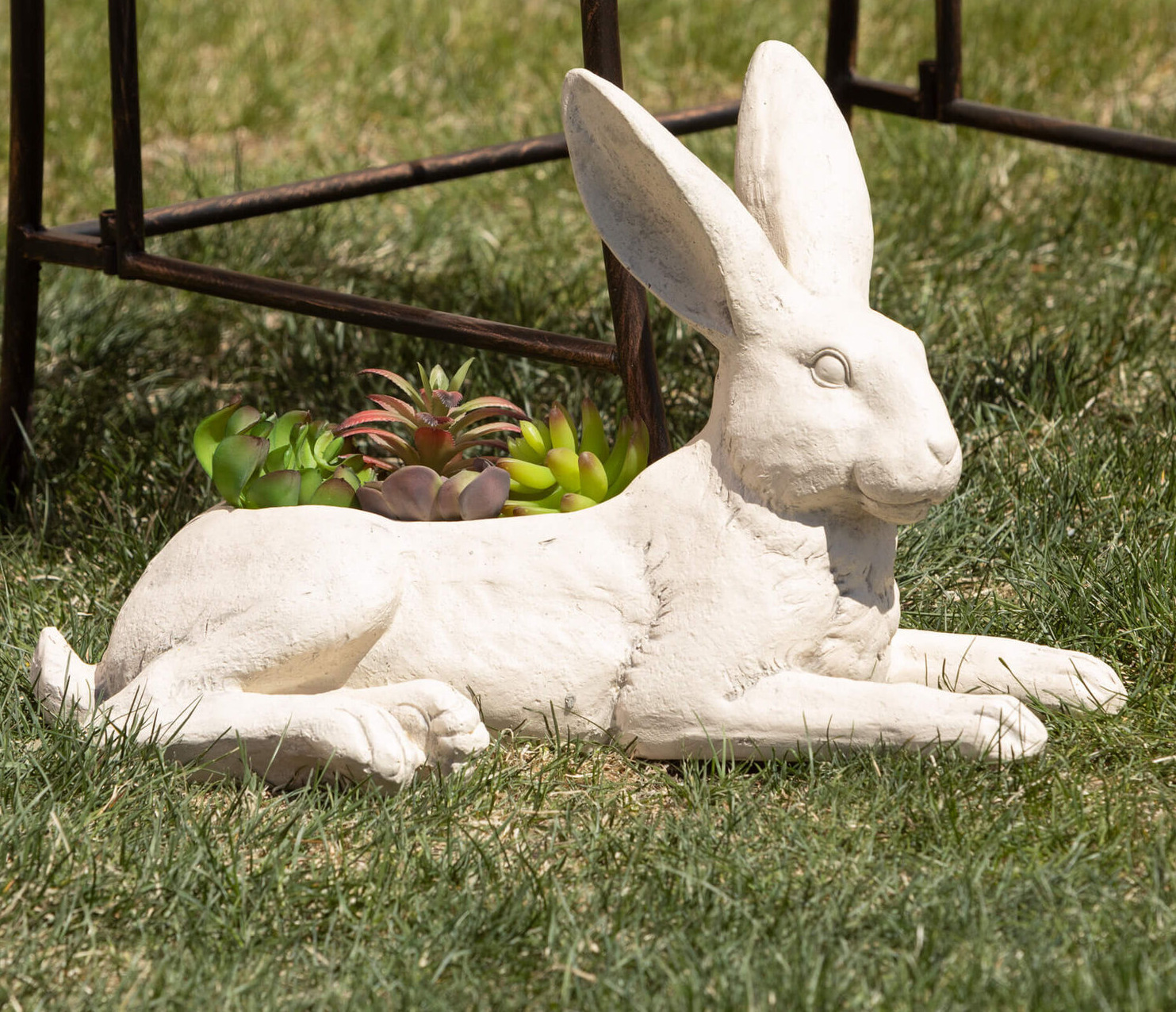 Rabbit Planter Bunny Statue Plant Holder