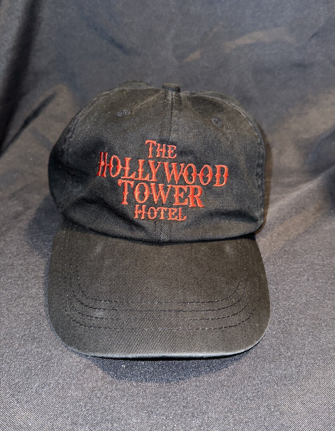 The Hollywood Tower Hotel Black Cast Member Hat RARE Y2K