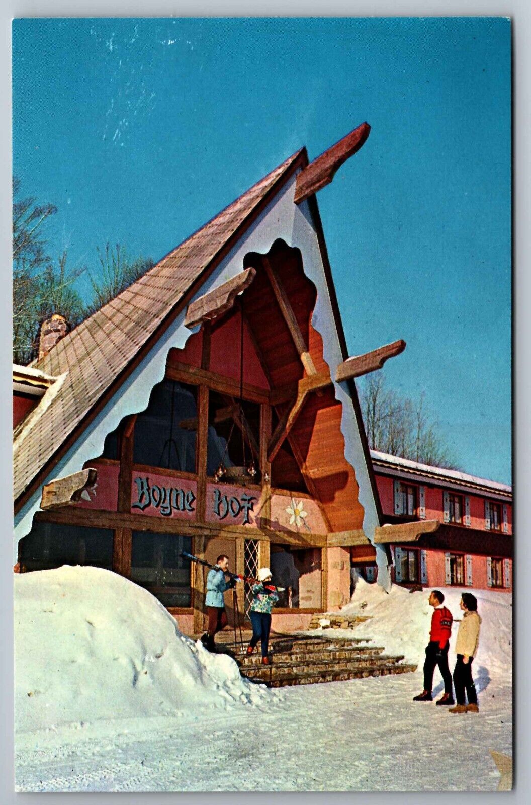 Postcard Boynehof Lodge @ Boyne Mountain Lodge Boyne Falls Michigan  F 10