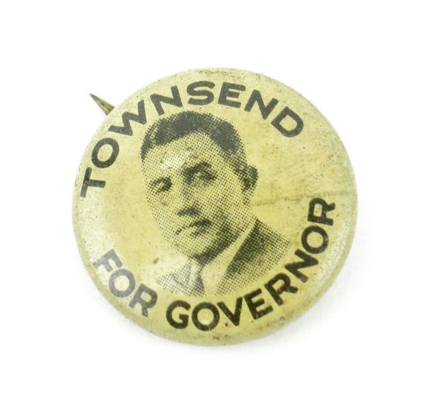 Vintage 1930s INDIANA Governor M Clifford Townsend Political Pinback Button Old