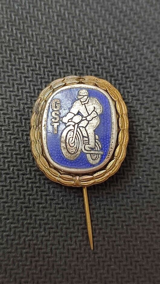 Vintage Pin Badge Motorsports ASSOCIATION OF MOTOR SPORTS GST Motorcycle Germany