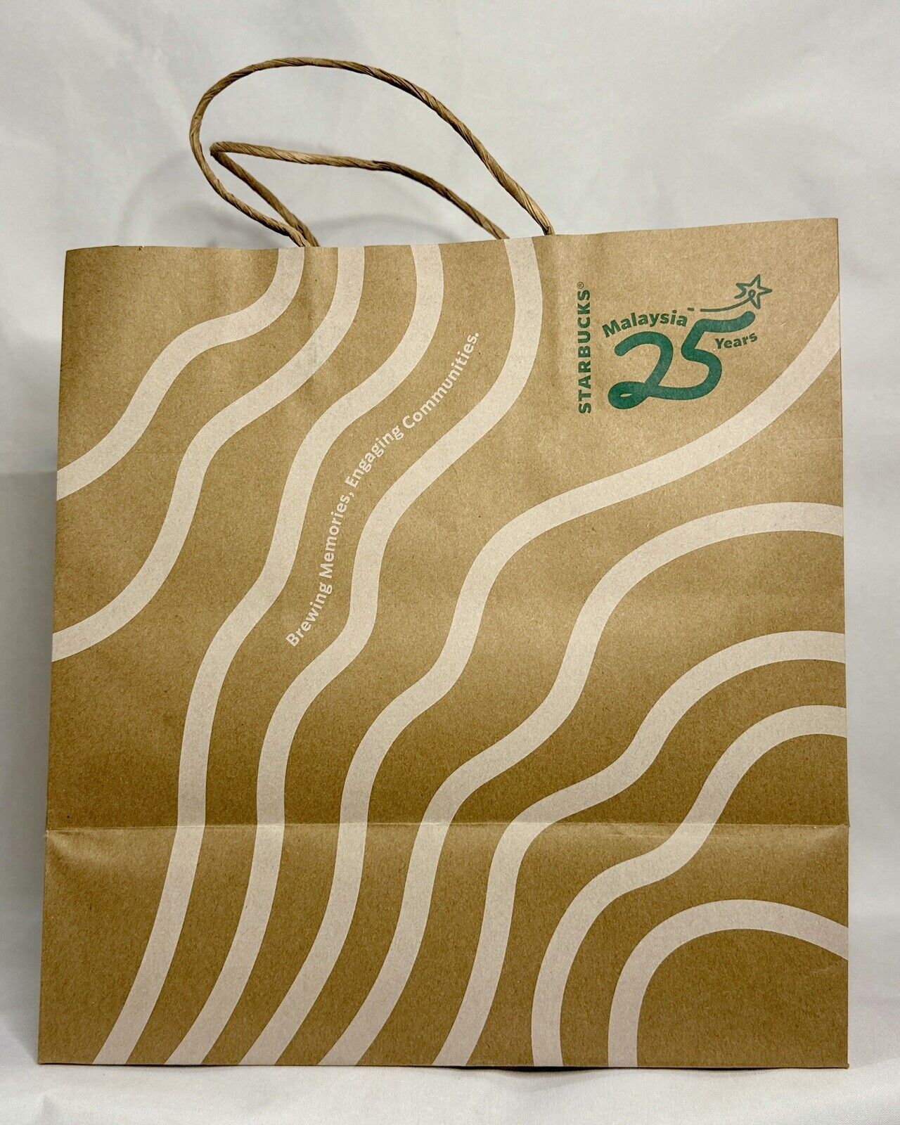 Starbucks Malaysia 25th Anniversary Paper Retail Bag 12x11x7”