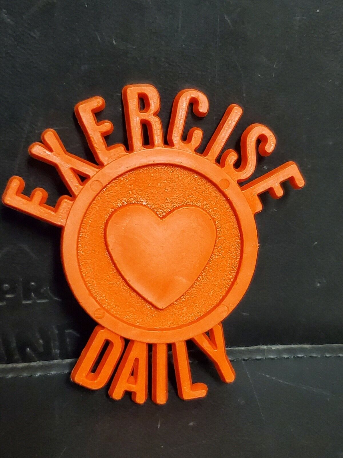 Excercise Daily magnet red VTG plastic fitness collectible heart S2
