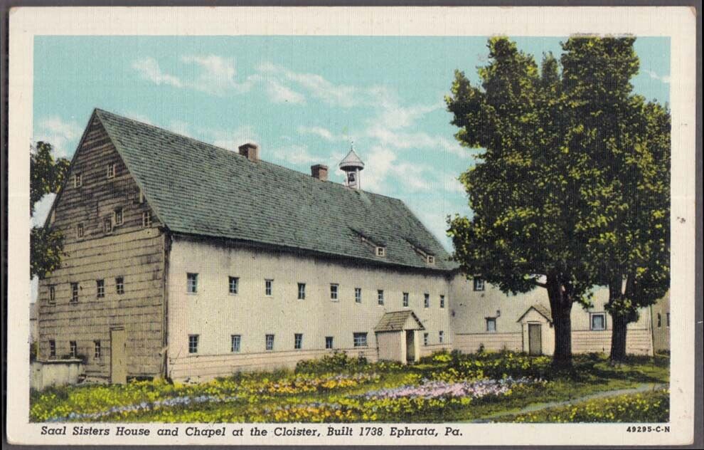 Saal Sisters House & Chapel at the Cloister Ephrata PA postcard ca 1920