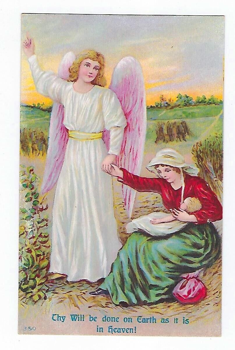 Early 1900\'s Religious Postcard Christian Lords Prayer \