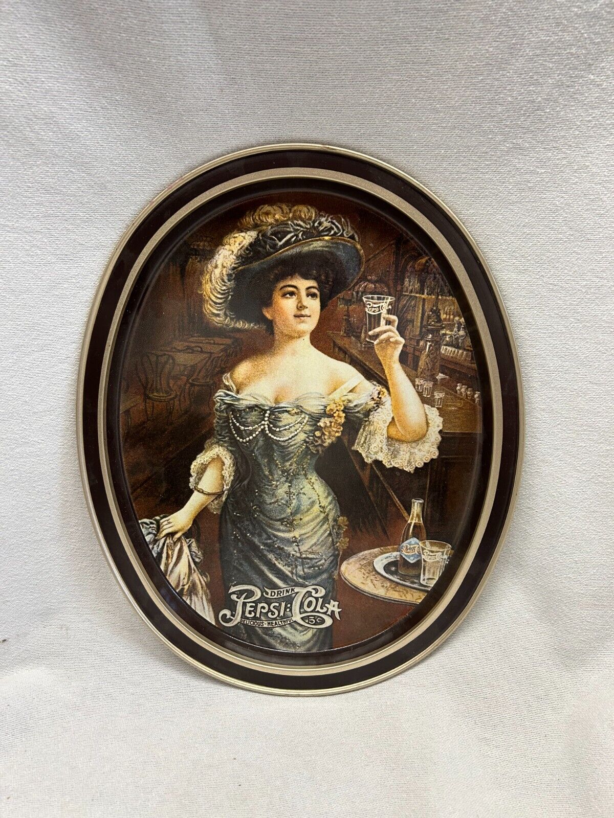 VINTAGE 1970\'s DRINK PEPSI-COLA GIBSON GIRL SERVING TRAY
