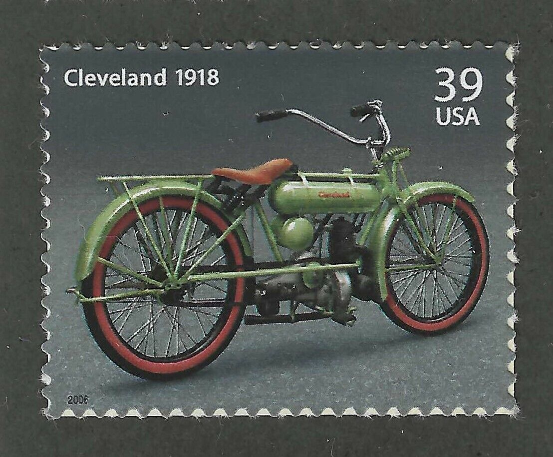 1918 CLEVELAND MOTORCYCLE - U.S. POSTAGE STAMP - MINT CONDITION