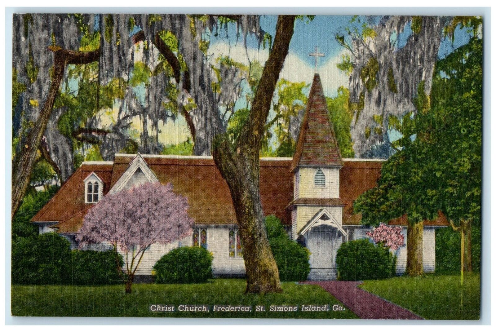 c1940\'s Christ Church Frederica St. Simons Island Georgia GA Unposted Postcard