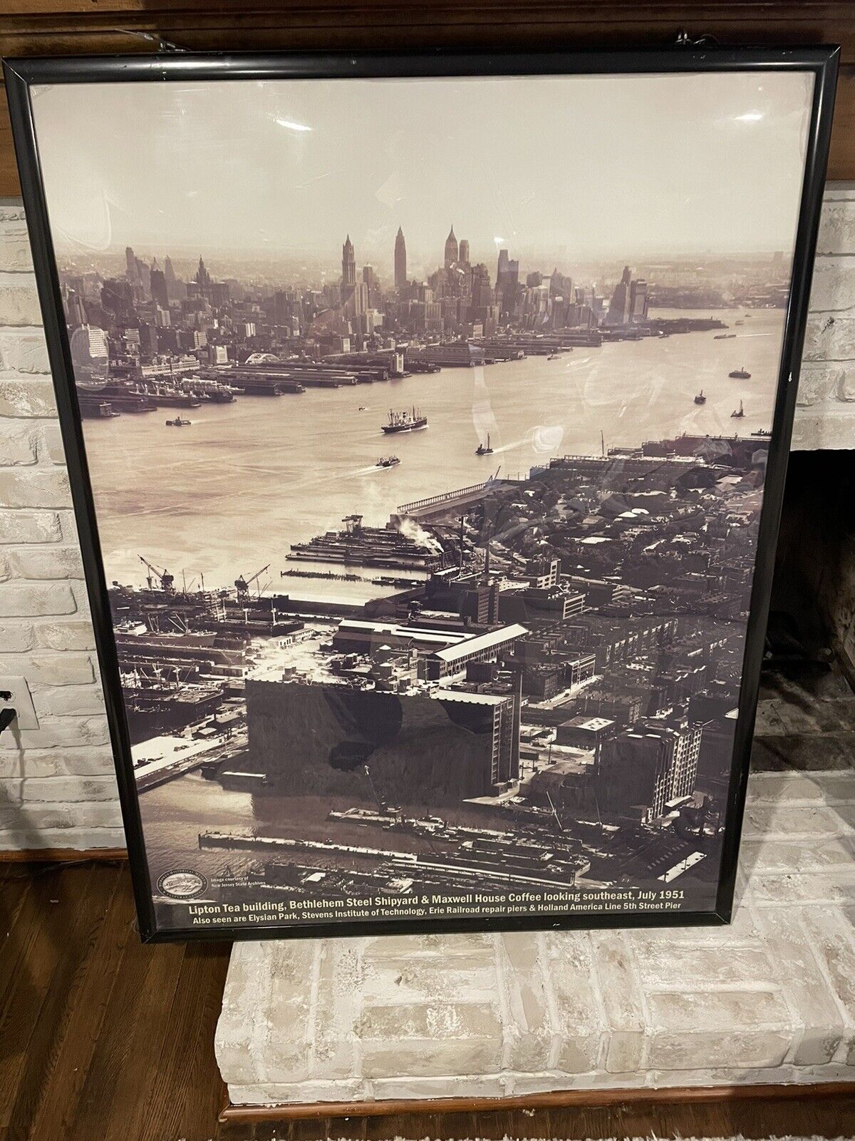 New York City Skyline - Hoboken Shipyard 1951 Fluorescent light box 38