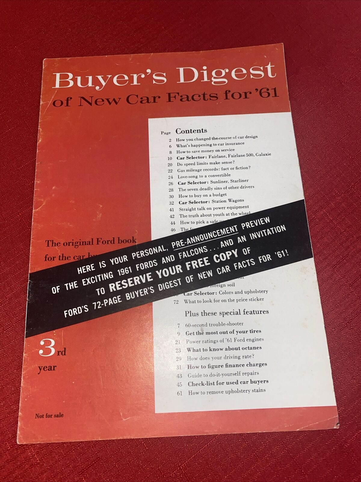1961 Ford Buyers Digest New car facts Preview Guide