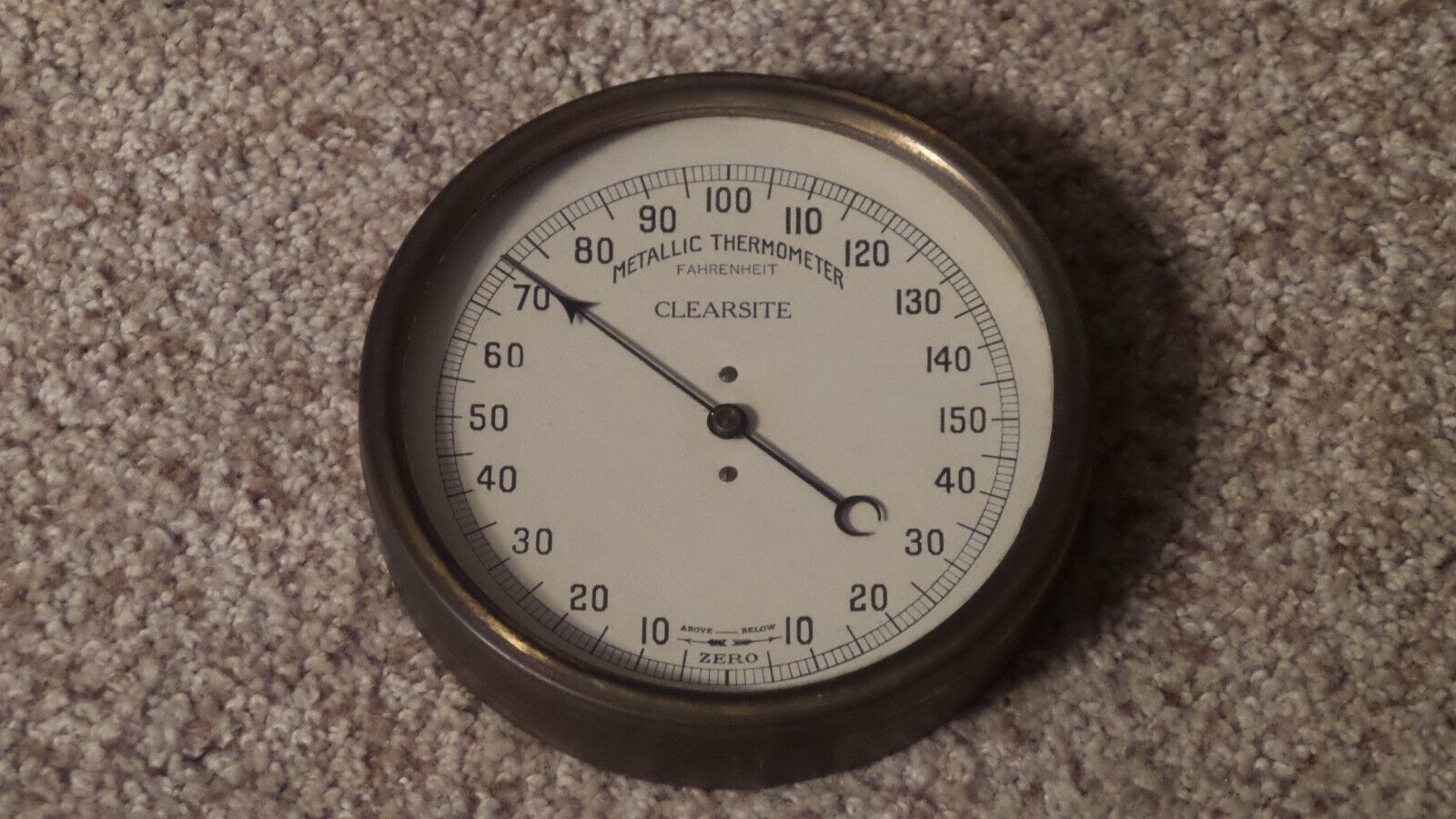 Antique 1920\'s Clearsite Metal/Glass Painted Advertising Thermometer ~NICE ONE~