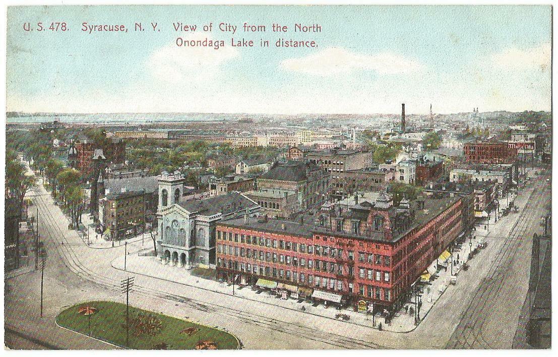 Syracuse New York NY ~ Panoramic Birds Eye Town View c.1907