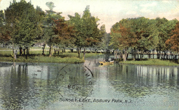 1908 Sunset Lake,Asbury Park,NJ Hunterdon County New Jersey Rosin & Co. Postcard