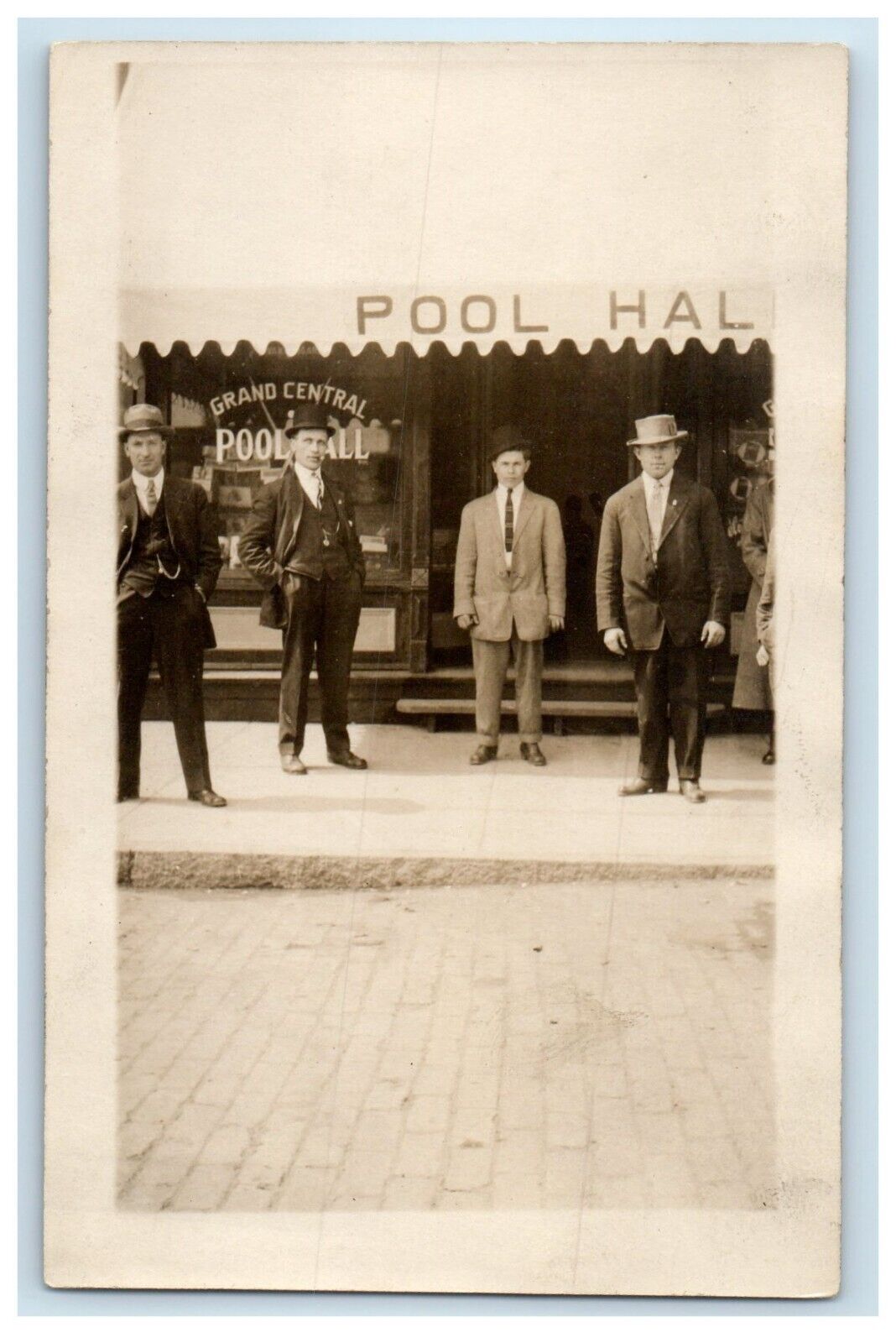 c1910\'s Grand Central Pool Hall Gentlemen RPPC Unposted Photo Postcard