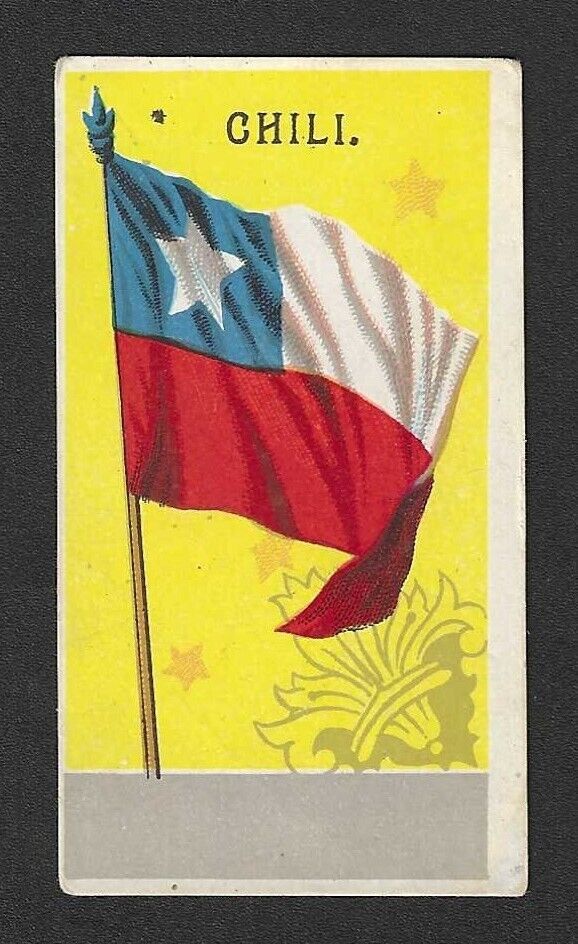 1890s H628 Trade Card - Dr. McLane\'s Flags of All Nations Series - Chili (Chile)