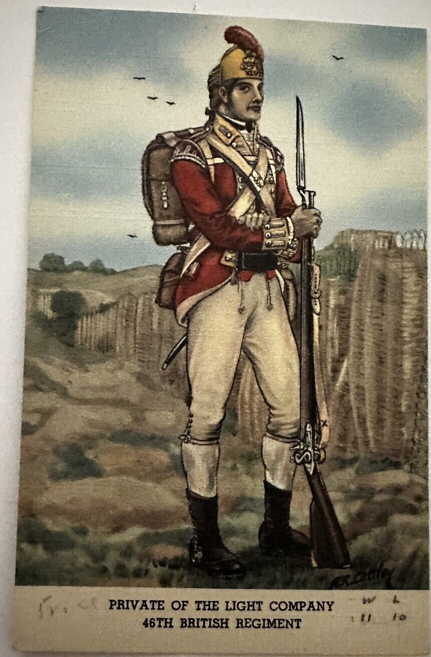 46th British Regiment Soldier Postcard Private Of The Light Company