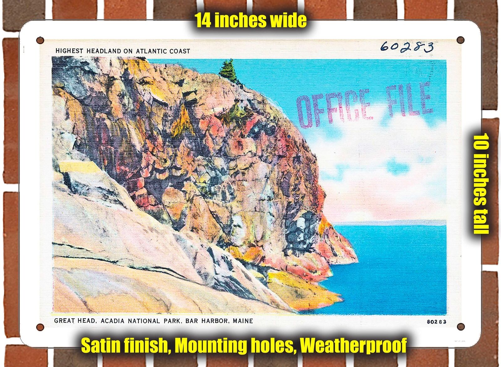 METAL SIGN - Maine Postcard - Highest Headland On Atlantic Coast, Great Head, A